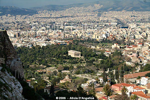 ATHENS and HEFESTO TEMPLE - View from Acropolis